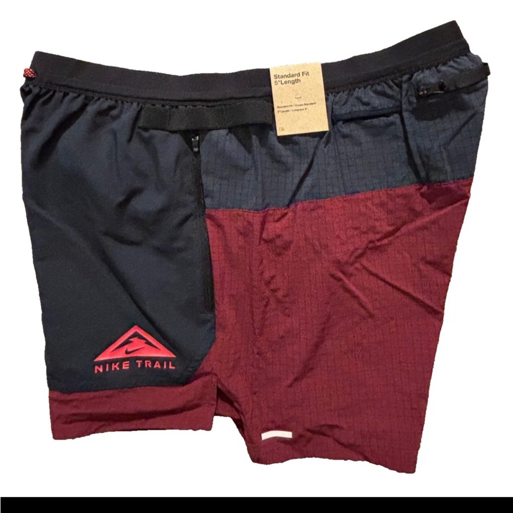 Nike Dri-FIT Flex Stride 5" Maroon/Navy Lined Trail Shorts Mens new